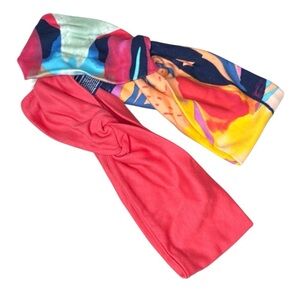 MHN & Goody collab set of 2 ouchless head wraps pink yellow blue purple autism